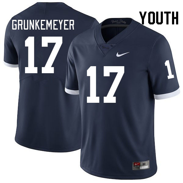 Youth #17 Ethan Grunkemeyer Penn State Nittany Lions College Football Jerseys Stitched-Retro